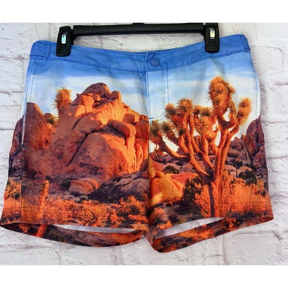 Munsingwear Original Penguin Swim Trunks Board Shorts Desert Photo Print Size 30 - Picture 1 of 4